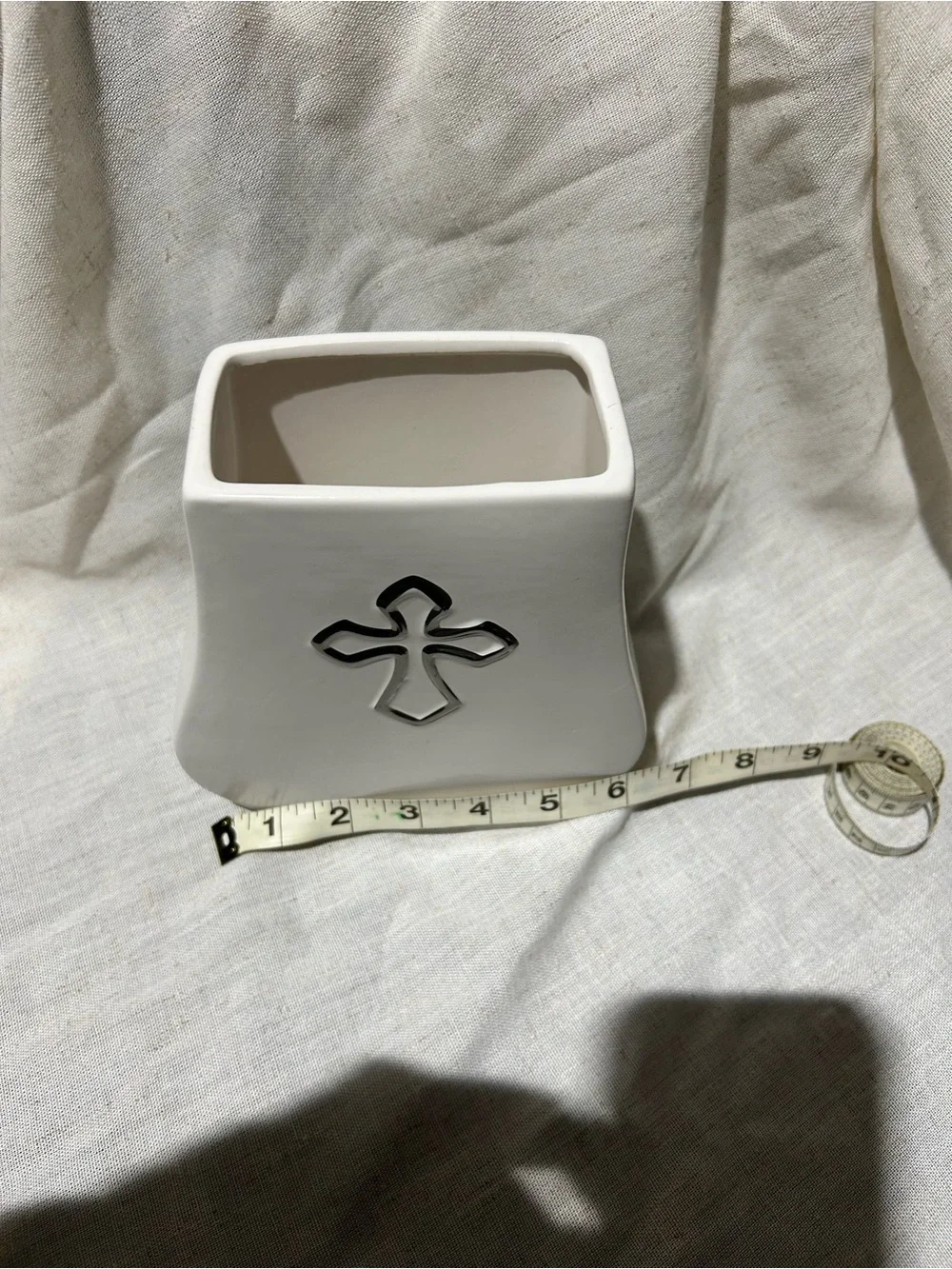White Ceramic Cross Vase